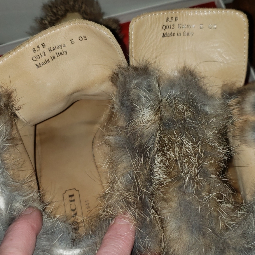 Coach "Kataya" Suede Boots w/fur detail - Picture 8 of 8